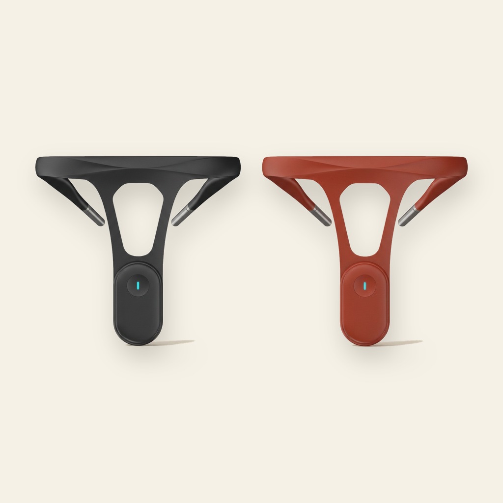 Two AlignPulse trainers side by side, one black and one red